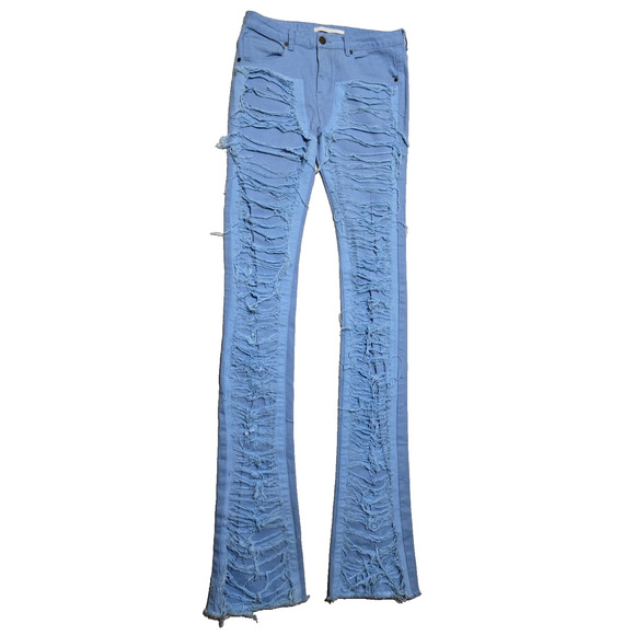 Kloud9 super stacked Jeans size 34''/46" Length color light blue Long. - Picture 1 of 11